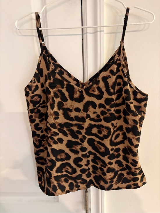 SHEIN Tops - SHEIN Leopard Print V-Neck Cami Tank Top - Brown & Black
